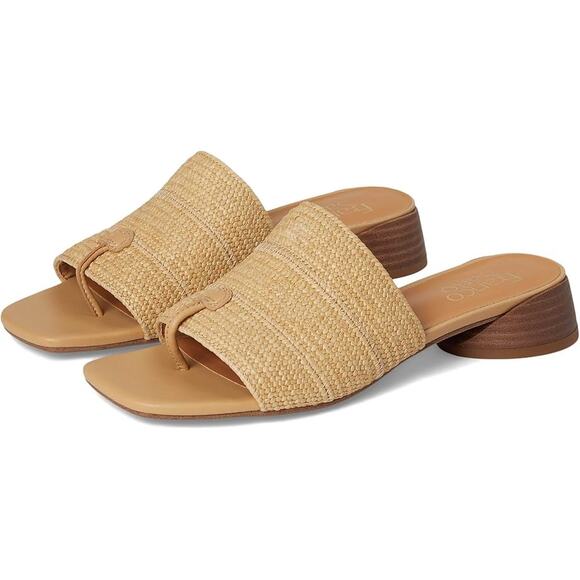 Franco Sarto Womens Loran Sandals US 6.5 M EU 36.5 Natural Beige Slip On NIB - Picture 2 of 12